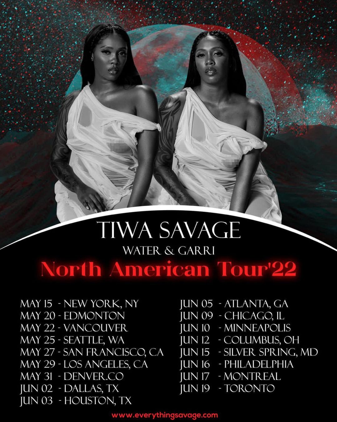  TIWA SAVAGE ATANGAZA UJIO WA ZIARA YAKE NCHINI MAREKANI